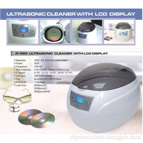 Skymen CD Ultrasonic Cleaner 750ml for CD, Eyeglass, Jewelry, Watch